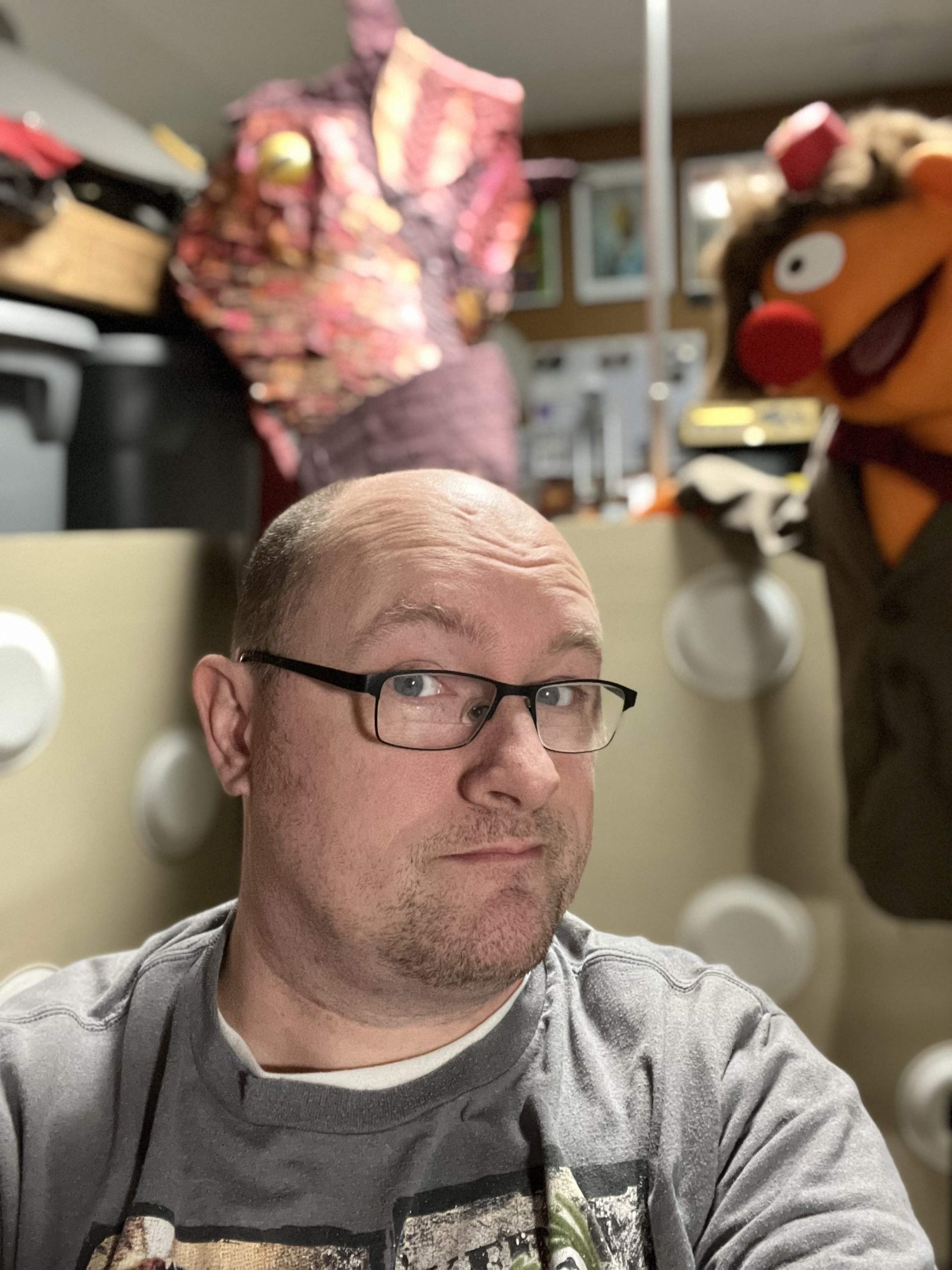 Charles with some puppets...
